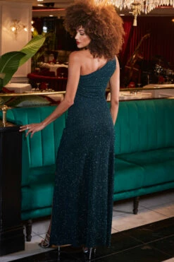 Emerald Green Sparkle One Shoulder Maxi Dress -SOSANDAR Sales web 2309 240 a23dj027gn0001 240 258 rt