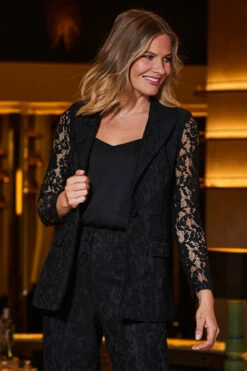 Black Premium Lace Detail Blazer