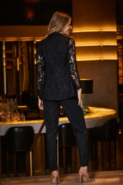 Black Premium Lace Detail Tuxedo Trousers 14 Black Premium Lace Detail Tuxedo Trousers -SOSANDAR Sales web 2309 53 s23bw003bk0001 s23ow034bk0001 53 288 1