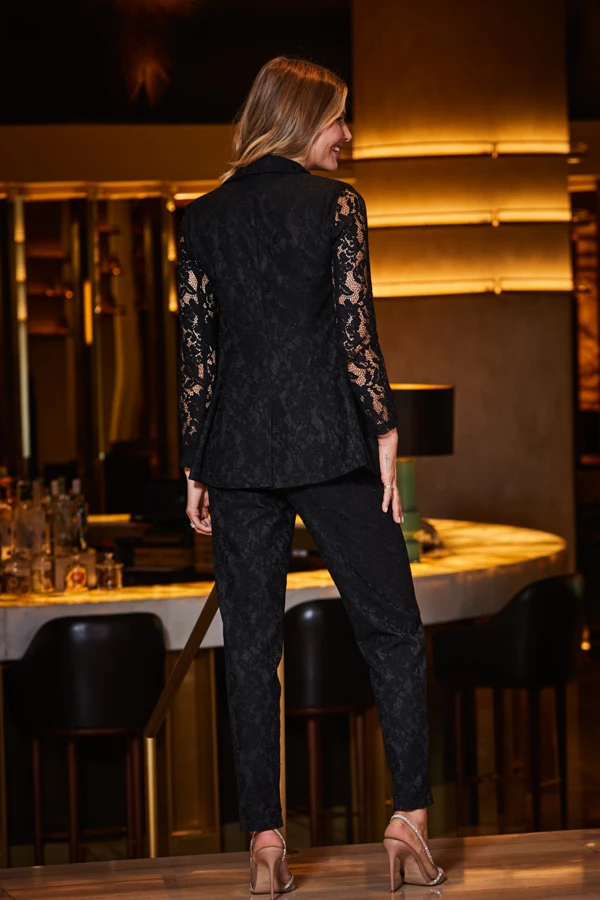 Black Premium Lace Detail Tuxedo Trousers 8 Black Premium Lace Detail Tuxedo Trousers - Image 6