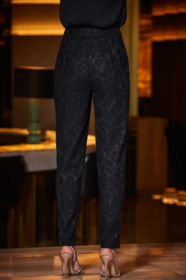 Black Premium Lace Detail Tuxedo Trousers 6 Black Premium Lace Detail Tuxedo Trousers - Image 4