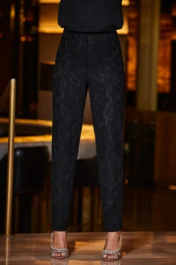 Black Premium Lace Detail Tuxedo Trousers 11 Black Premium Lace Detail Tuxedo Trousers -SOSANDAR Sales web 2309 53 s23bw003bk0001 s23ow034bk0001 53 344 1