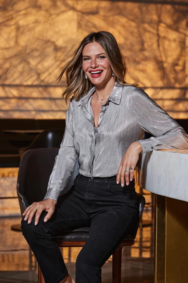 Silver Luxe Metallic Plisse Shirt 5 Silver Luxe Metallic Plisse Shirt - Image 3