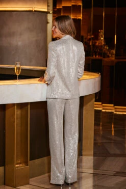 Champagne Gold Sequin Wide Leg Trousers 12 Champagne Gold Sequin Wide Leg Trousers -SOSANDAR Sales web 2309 63 a23ow067cm0002 a23bw044cm0002 63 162 1