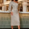 Champagne Gold Sequin One Sleeve Midi Dress 2 Champagne Gold Sequin One Sleeve Midi Dress -SOSANDAR Sales web 2310 01 a23dw018mc0005 01 046