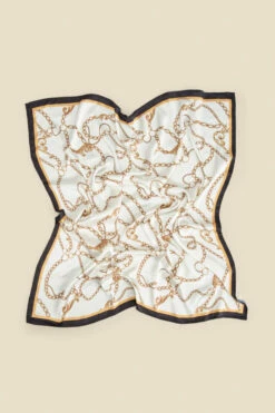 White Chain Print Satin Scarf With Border 6 White Chain Print Satin Scarf With Border -SOSANDAR Sales web 2310 box a23ac074we0001 a