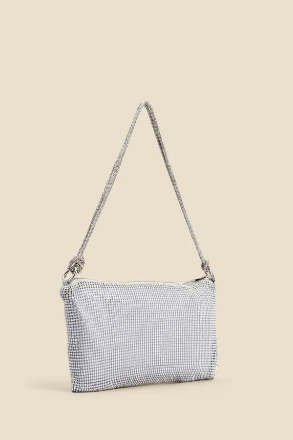Silver Rhinestone Knot Detail Bag 4 Silver Rhinestone Knot Detail Bag - Image 2