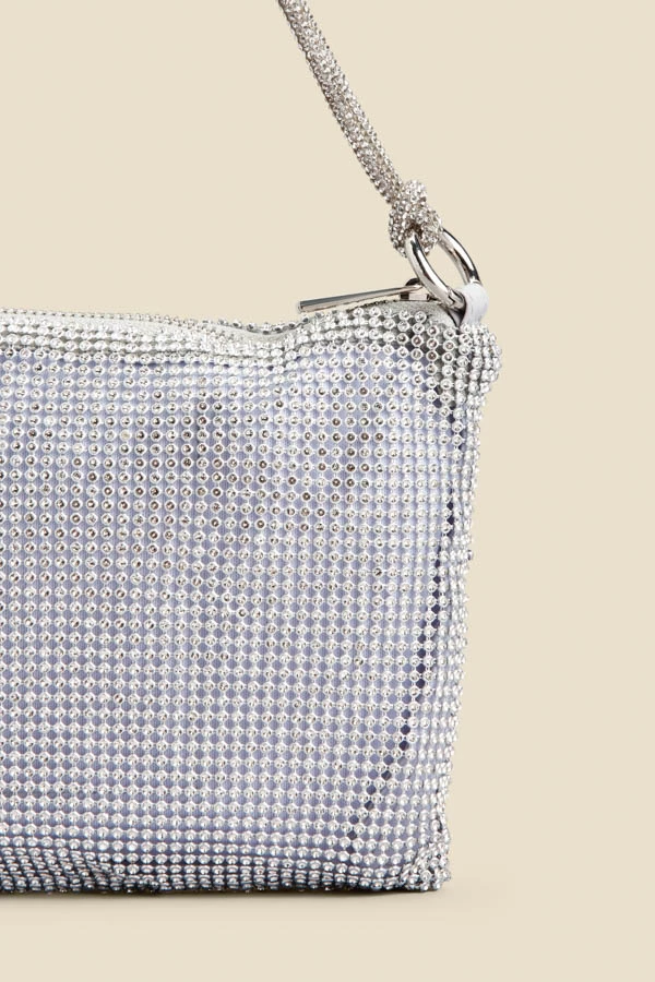 Silver Rhinestone Knot Detail Bag 5 Silver Rhinestone Knot Detail Bag - Image 3