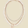 Gold Triple Layer Diamante & Pearl Toggle Detail Necklace -SOSANDAR Sales web 2311 box a23ac023we0001 a