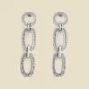 Silver Diamante Chain Link Drop Earrings -SOSANDAR Sales web 2311 box a23ac034mc0005 a