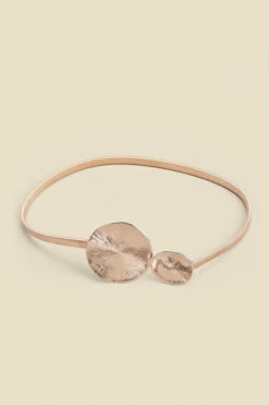 Gold Hammered Round Double Clasp Belt