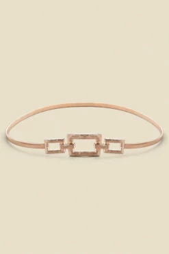 Gold Hammered Square Buckle Belt