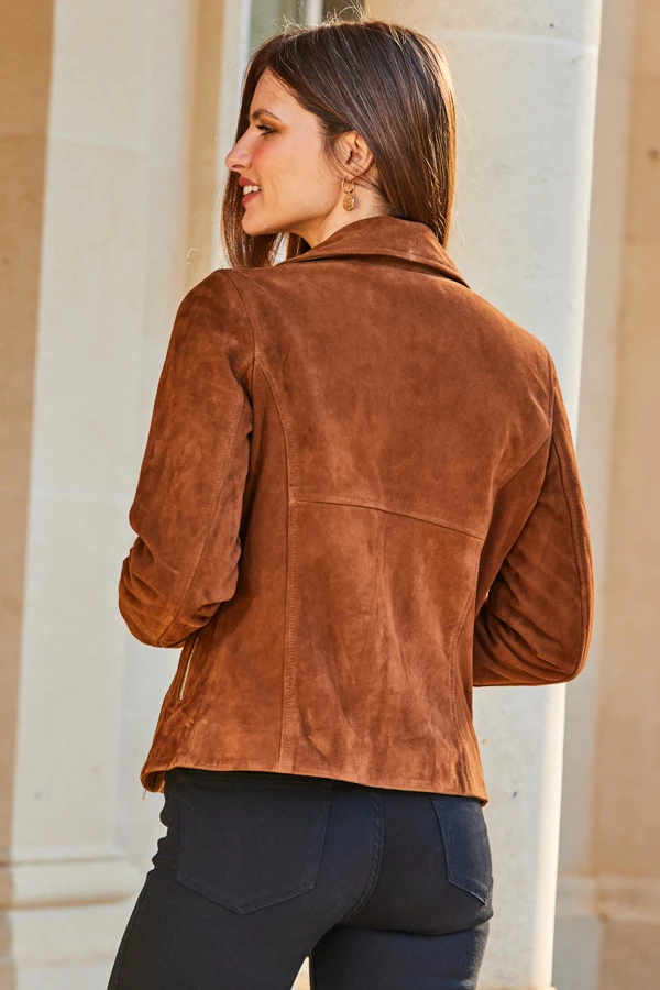 Tan Suede Biker Jacket 6 Tan Suede Biker Jacket - Image 4