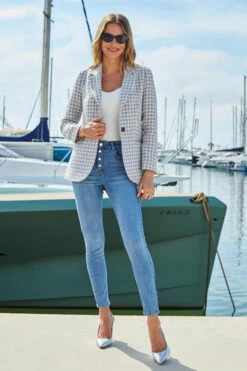 Light Wash Button Front Skinny Jeans -SOSANDAR Sales web 36 s22ow999gy0014 202 1