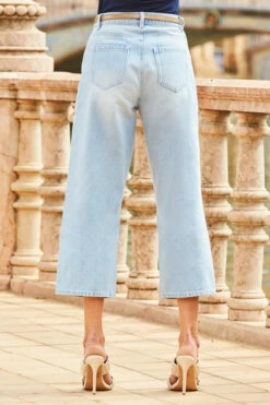 Light Wash Denim Culotte Jeans 11 Light Wash Denim Culotte Jeans -SOSANDAR Sales web 37 s22tj158be0001 s22bd020dm001w 093