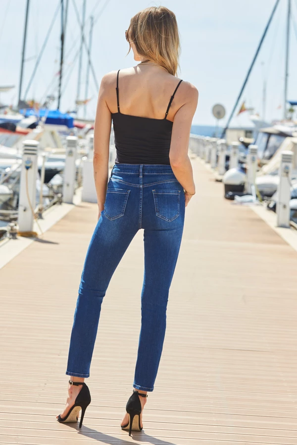 Dark Indigo Super Stretch Slim Leg Jeans 4 Dark Indigo Super Stretch Slim Leg Jeans - Image 2