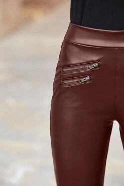 Burgundy Leather Look Premium Leggings 12 Burgundy Leather Look Premium Leggings -SOSANDAR Sales web 38 a19bp002rd0004 38 266 rc rt