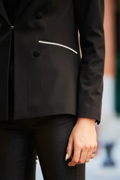Black Premium Diamante Pocket Trim Tuxedo Blazer -SOSANDAR Sales web 42 a22tj067bk0001 a22ow035bk0001 364