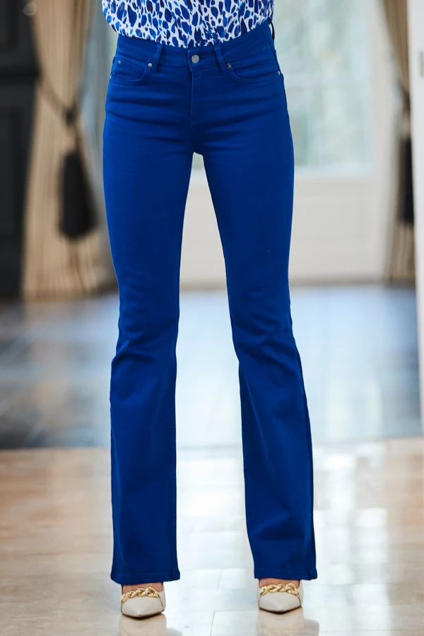 Cobalt Blue Kick Flare Jeans 4 Cobalt Blue Kick Flare Jeans - Image 2