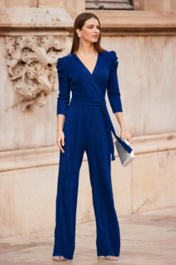 Blue Plisse Wrap Front Jumpsuit 13 Blue Plisse Wrap Front Jumpsuit -SOSANDAR Sales web 57 s23jj003bl0001 037 rc