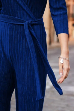 Blue Plisse Wrap Front Jumpsuit 11 Blue Plisse Wrap Front Jumpsuit -SOSANDAR Sales web 57 s23jj003bl0001 152 rc