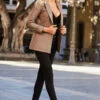 Taupe Luxe Leather Blazer -SOSANDAR Sales web 60 a21ol006bn 041