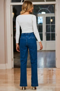 Mid Blue Wide Leg Pocket Detail Jeans 14 Mid Blue Wide Leg Pocket Detail Jeans -SOSANDAR Sales web 65 a22bd016be0010 s23tk851be0009 069