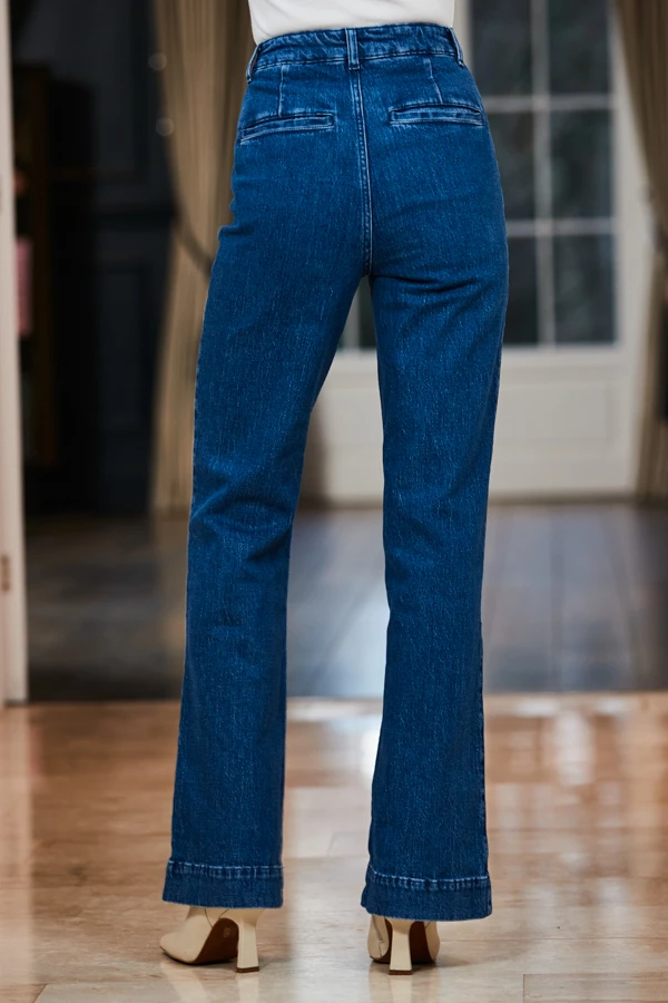 Mid Blue Wide Leg Pocket Detail Jeans 6 Mid Blue Wide Leg Pocket Detail Jeans - Image 4