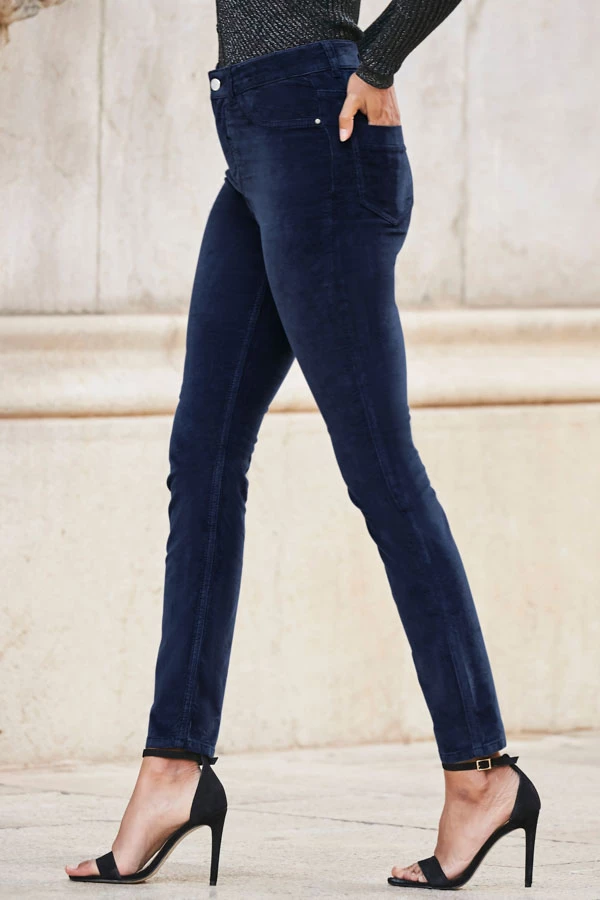 Midnight Blue Velvet Skinny Jeans 3 Midnight Blue Velvet Skinny Jeans