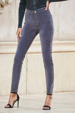 Grey Velvet Skinny Jeans -SOSANDAR Sales web 79 a21tk581bk a20bd008gy 129