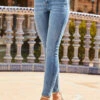 Light Wash Button Front Skinny Jeans -SOSANDAR Sales web 92 s22tw051blan01 a21bd004dm001w 231