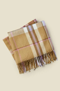 Ola Soft Beige Check Oversized Scarf 8 Ola Soft Beige Check Oversized Scarf -SOSANDAR Sales web a21ac017 b