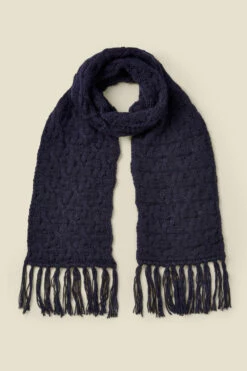 Bella Navy Blue Chunky Knitted Scarf