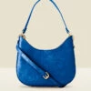 Cobalt Blue Croc Faux Leather Shoulder Bag -SOSANDAR Sales web a21ac060eu a blue rt