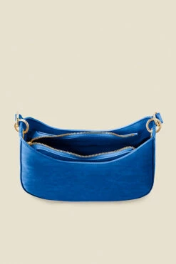 Cobalt Blue Croc Faux Leather Shoulder Bag -SOSANDAR Sales web a21ac060eu d blue rt