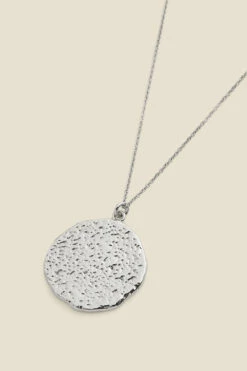 Silver Plated Hammered Pendant Necklace 7 Silver Plated Hammered Pendant Necklace -SOSANDAR Sales web a21ac063 b silver