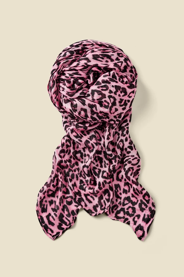 Pink Animal Print Scarf 4 Pink Animal Print Scarf - Image 2