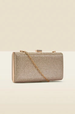 Champagne Gold Clasp Detail Box Clutch Bag 12 Champagne Gold Clasp Detail Box Clutch Bag -SOSANDAR Sales web a22ac002cm a