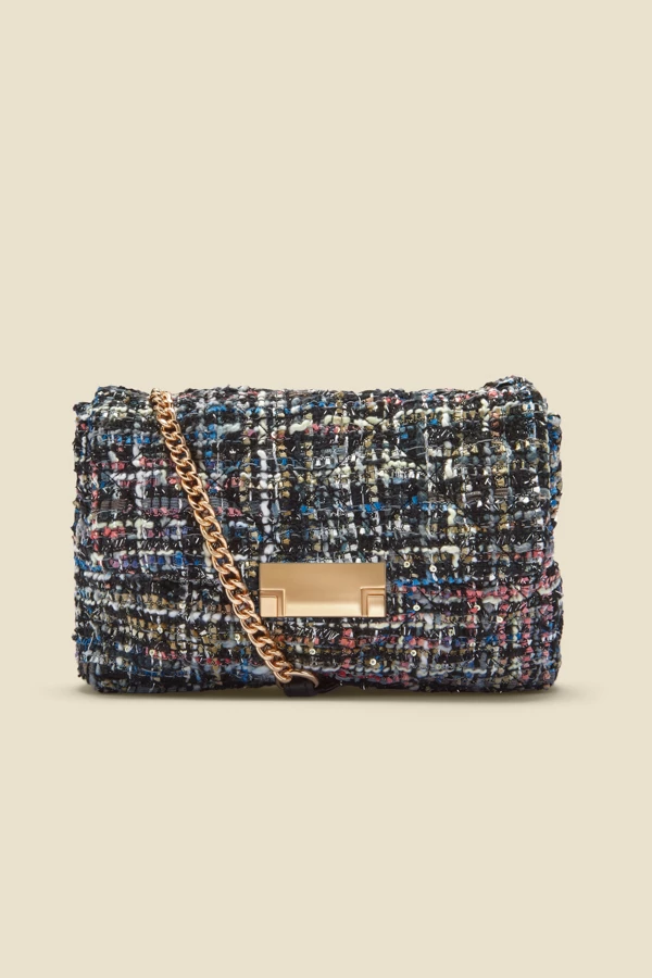 Black Boucle Clasp Detail Cross Body Bag 3 Black Boucle Clasp Detail Cross Body Bag