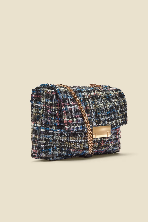 Black Boucle Clasp Detail Cross Body Bag 4 Black Boucle Clasp Detail Cross Body Bag - Image 2