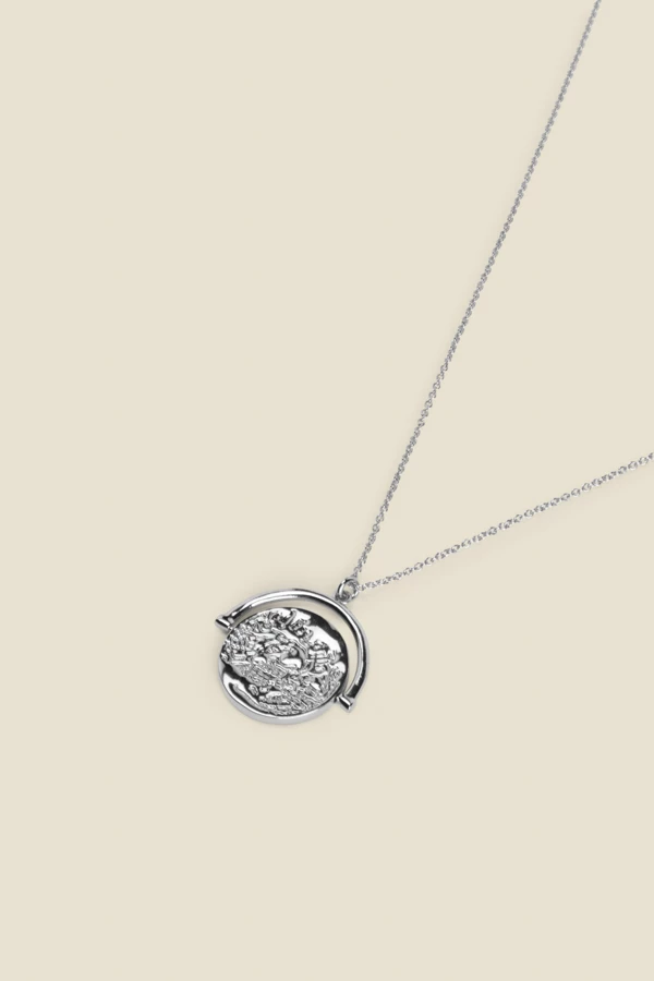 Silver Coin Pendant Necklace 4 Silver Coin Pendant Necklace - Image 2