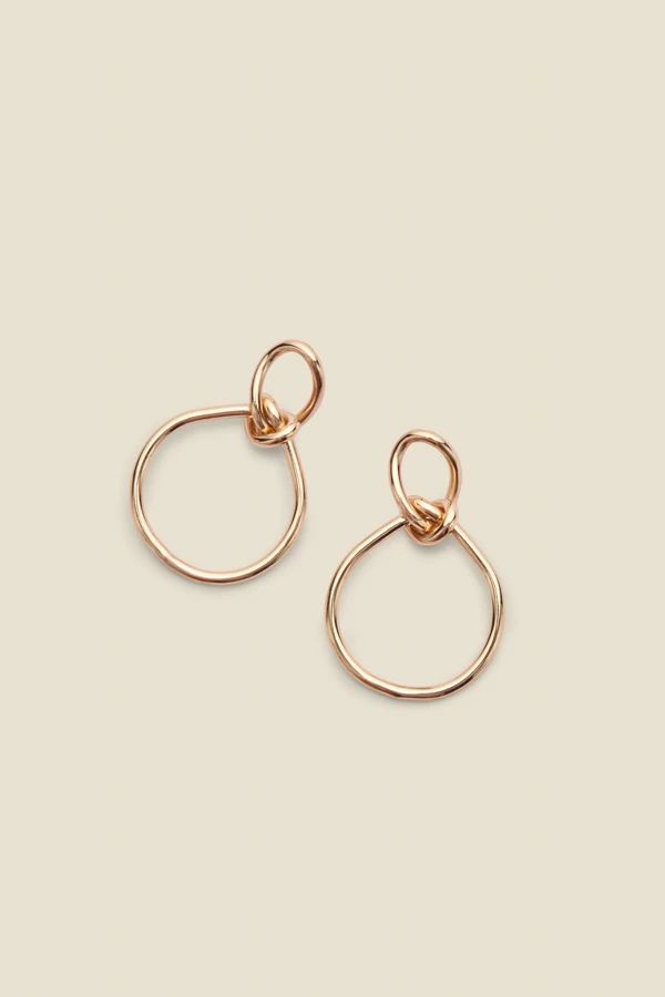 Gold Knot Detail Earrings 4 Gold Knot Detail Earrings - Image 2