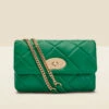 Green Faux Leather Quilted Clasp Detail Cross Body Bag 2 Green Faux Leather Quilted Clasp Detail Cross Body Bag -SOSANDAR Sales web ac006 bk b