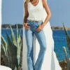 Light Wash Blue Kick Flare Jeans 1 Light Wash Blue Kick Flare Jeans -SOSANDAR Sales web crop 2305 47 s23bw022mc0005 47 256