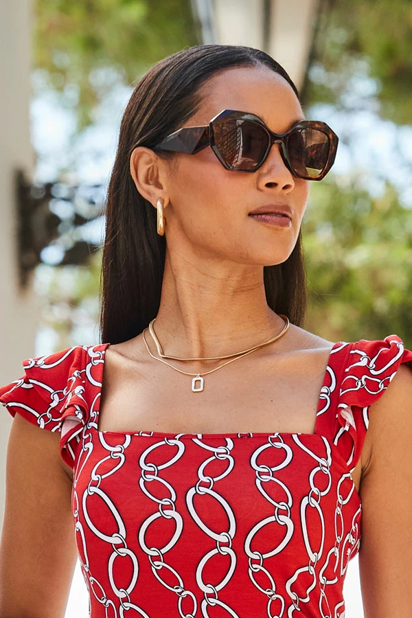 Tortoiseshell Angular Sunglasses 7 Tortoiseshell Angular Sunglasses - Image 5