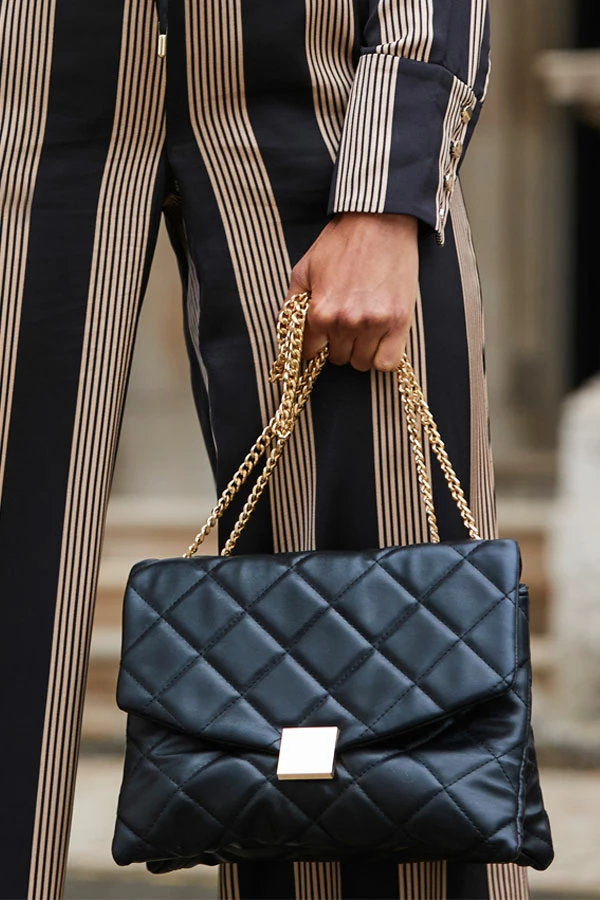 Black Gold Stud Detail Quilted Cross Body Bag 3 Black Gold Stud Detail Quilted Cross Body Bag