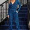 Blue Animal Print Wrap Front Wide Leg Jumpsuit With Pockets 1 Blue Animal Print Wrap Front Wide Leg Jumpsuit With Pockets -SOSANDAR Sales web rt 107 a20jj004blan01 017