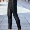 Black Faux Leather Ponte Skinny Trousers 2 Black Faux Leather Ponte Skinny Trousers -SOSANDAR Sales web rt 17 s23od002io003w s23bp007bk0001 034