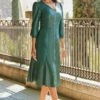 Emerald Green Zip Front Faux Leather Midi Dress -SOSANDAR Sales web rt 27 ss19or01bk0001 042