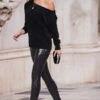 Black Sequin Luxe Leggings -SOSANDAR Sales web rt 94 a22bw007bk0001 072 1